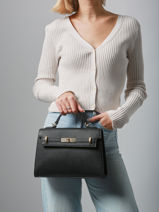 Handtas Saffiano David jones Zwart saffiano CM7693A-vue-porte